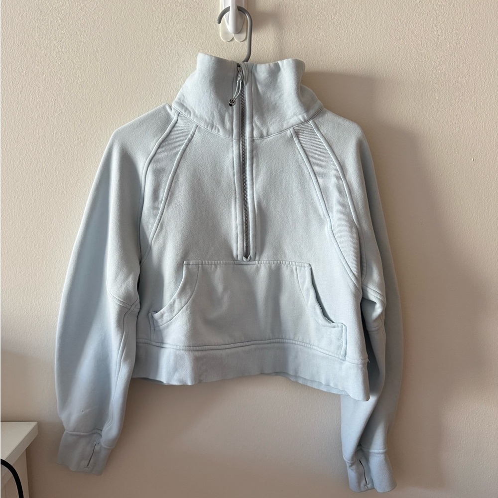Lululemon Athletica Light Blue scuba Quarter-Zip Sweatshirt